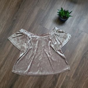 One Clothing LA Velvet Off the Shoulder Top